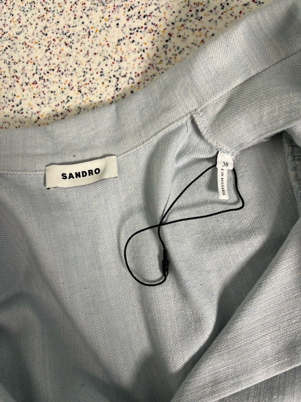 Sandro Angelina Ruffle Denim Blazer Dress FR 38 Women’s Size 4 - Picture 5 of 9